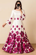 Bold Blossom Silk Maxi-Magenta Hibiscus