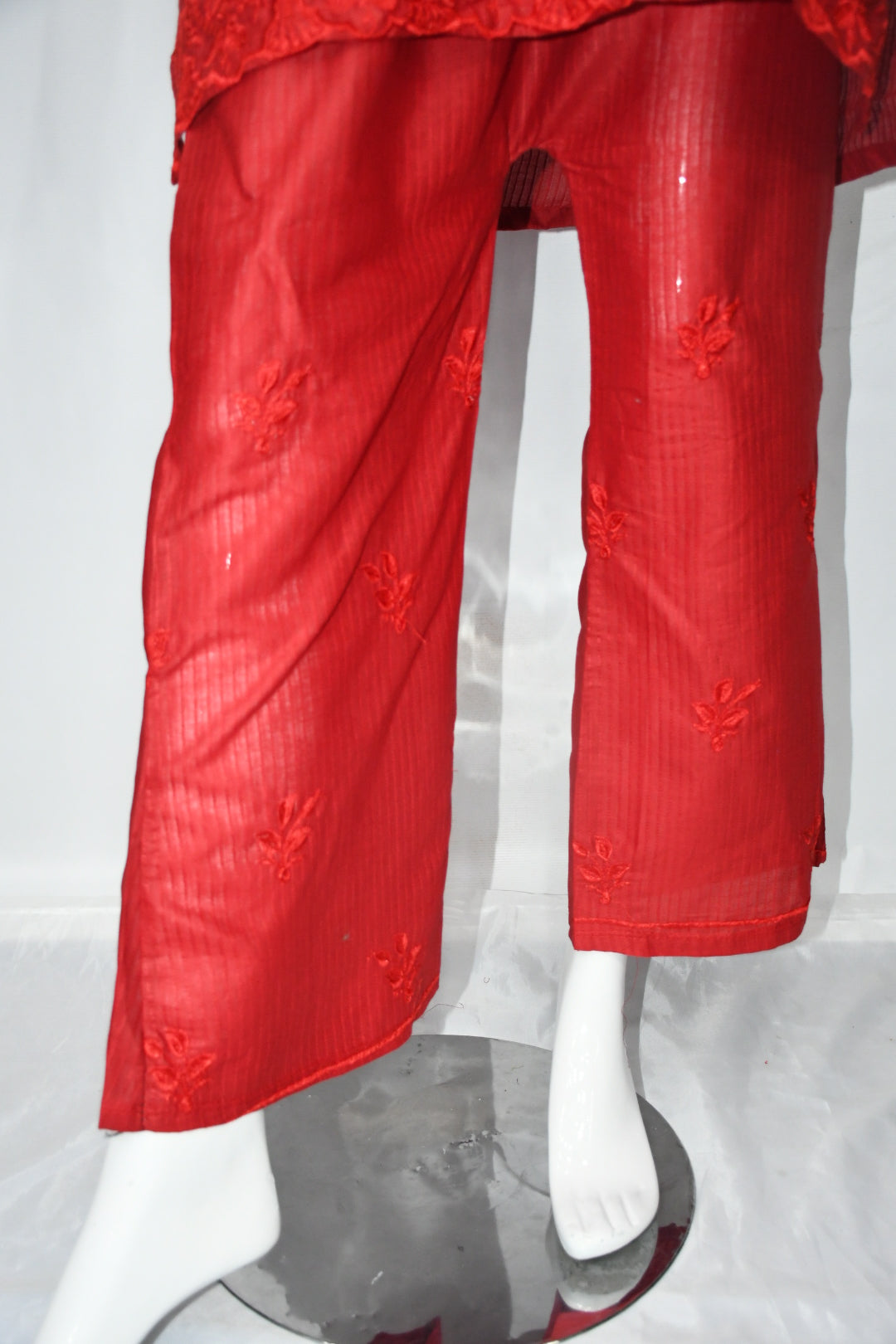 Deep Red Embroidered Shirt and Trouser
