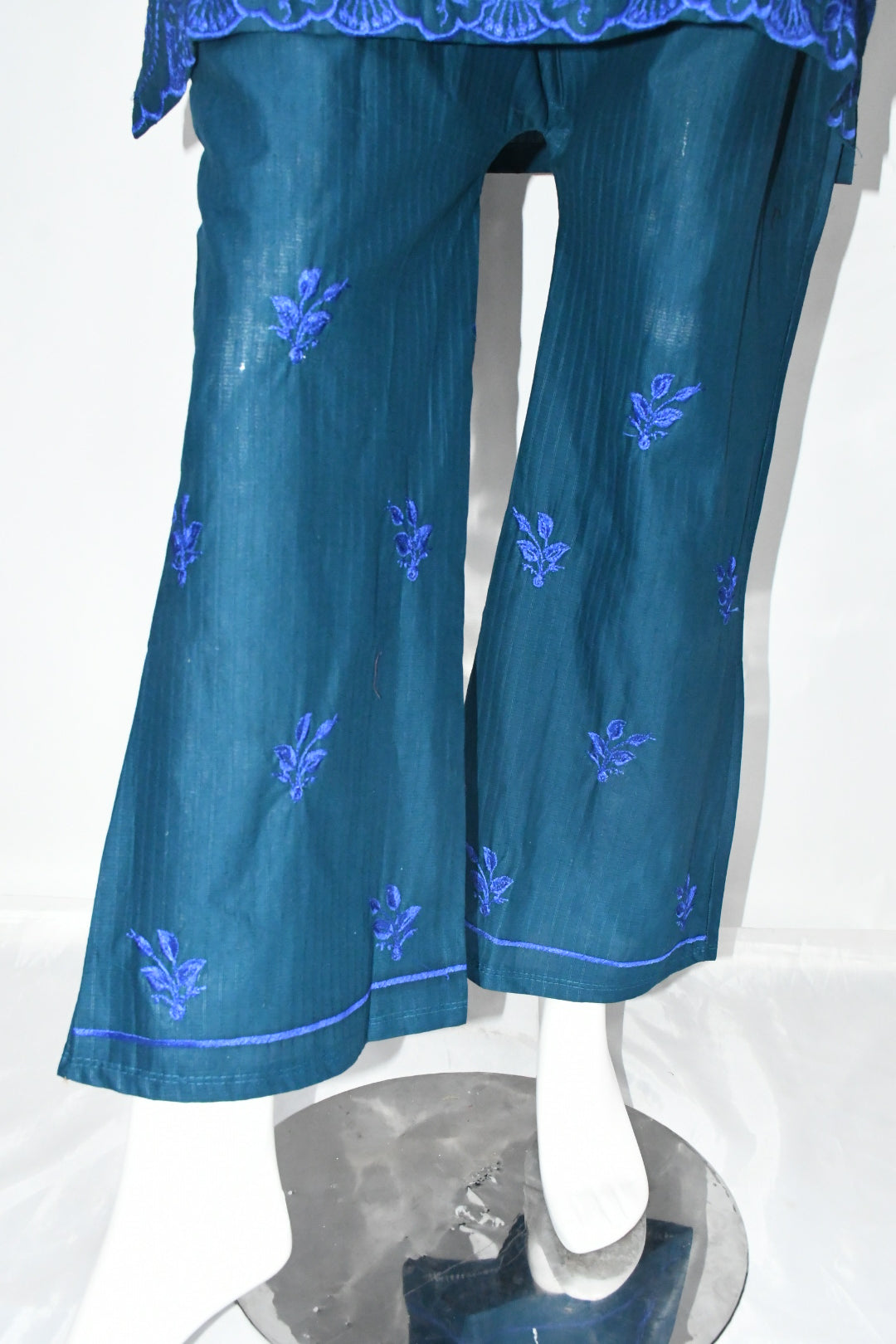 Zinc Blue Embroidered Shirt and Trouser