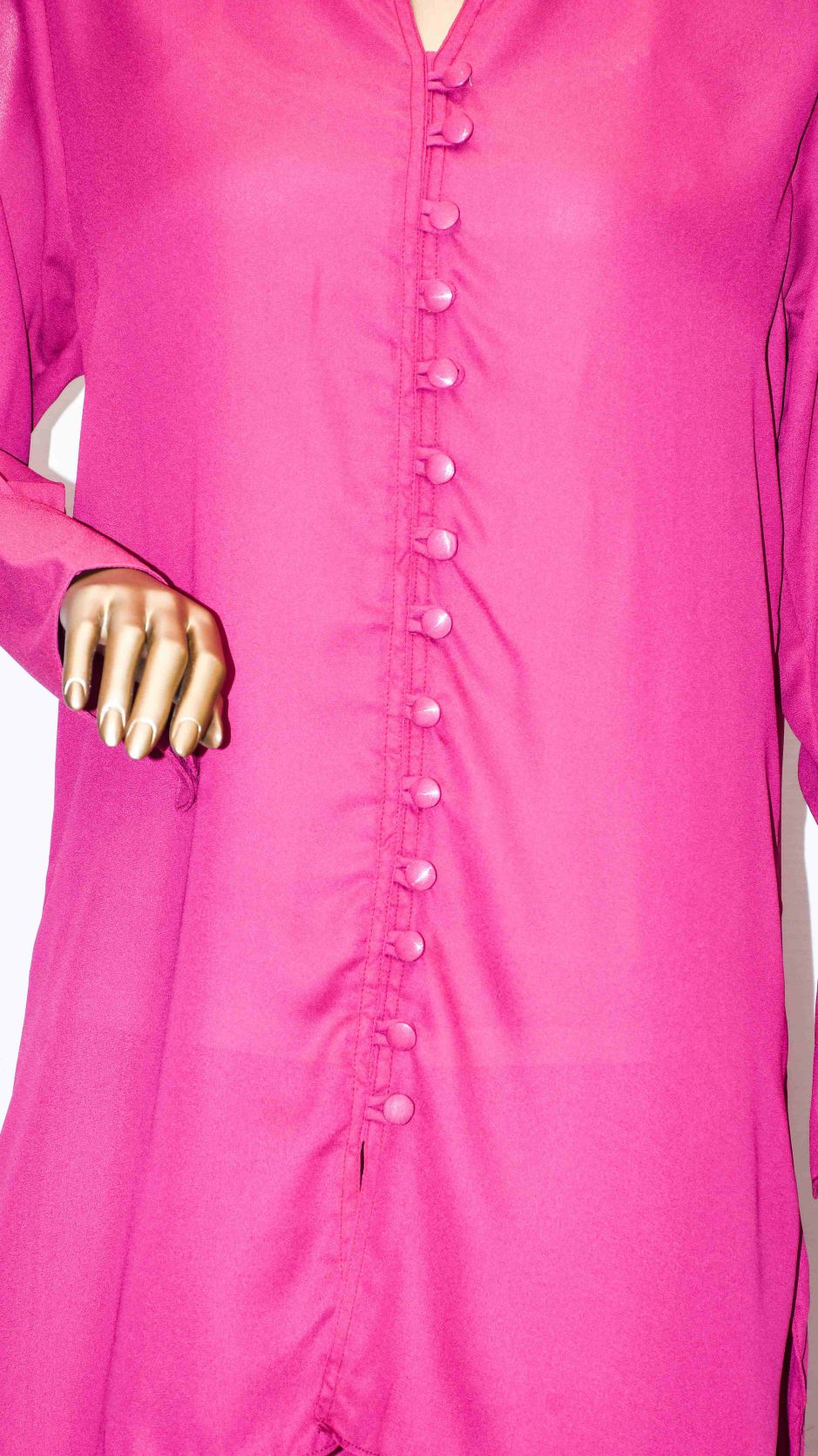 Fabric button co-ord Set Shocking Pink