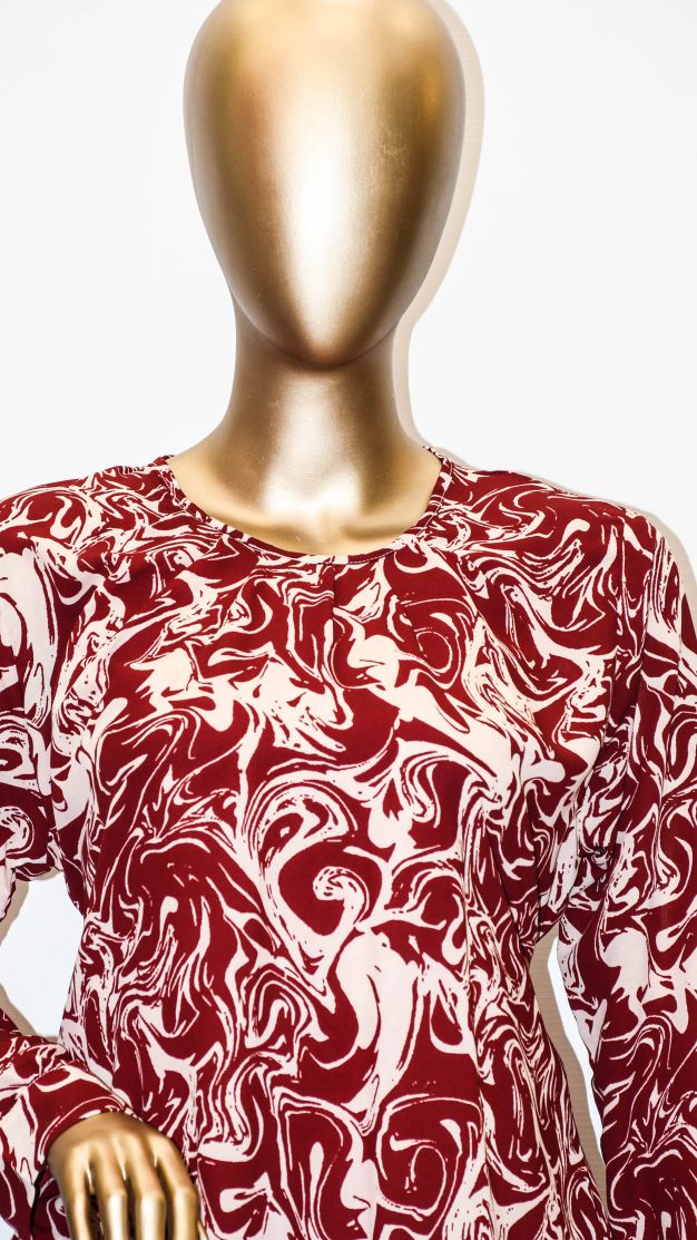 Co-Ords Set Abstract Maroon