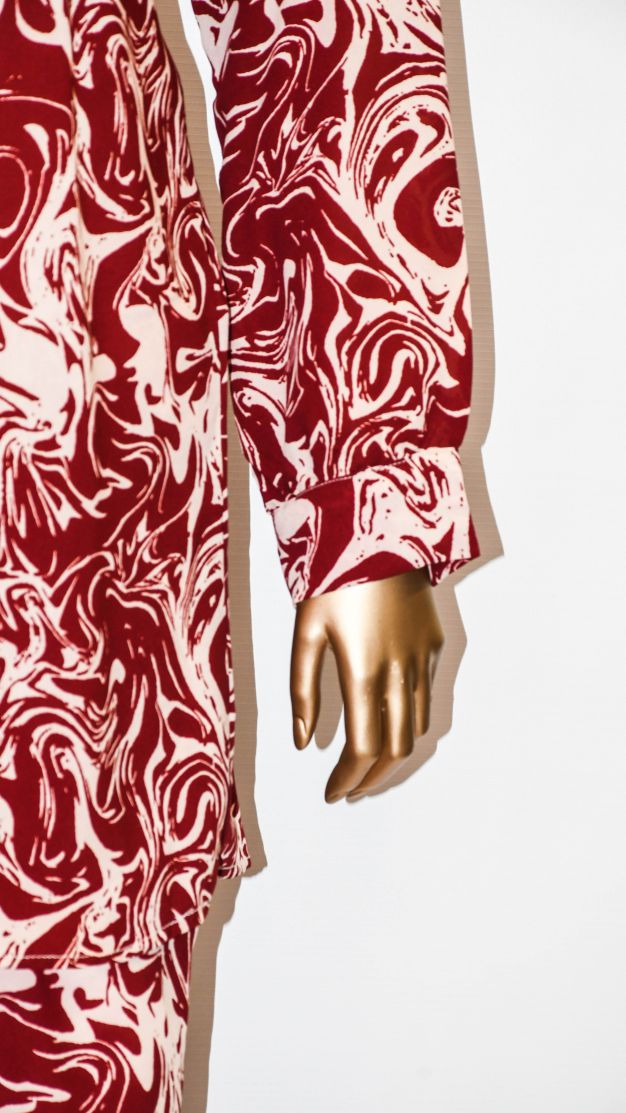 Co-Ords Set Abstract Maroon