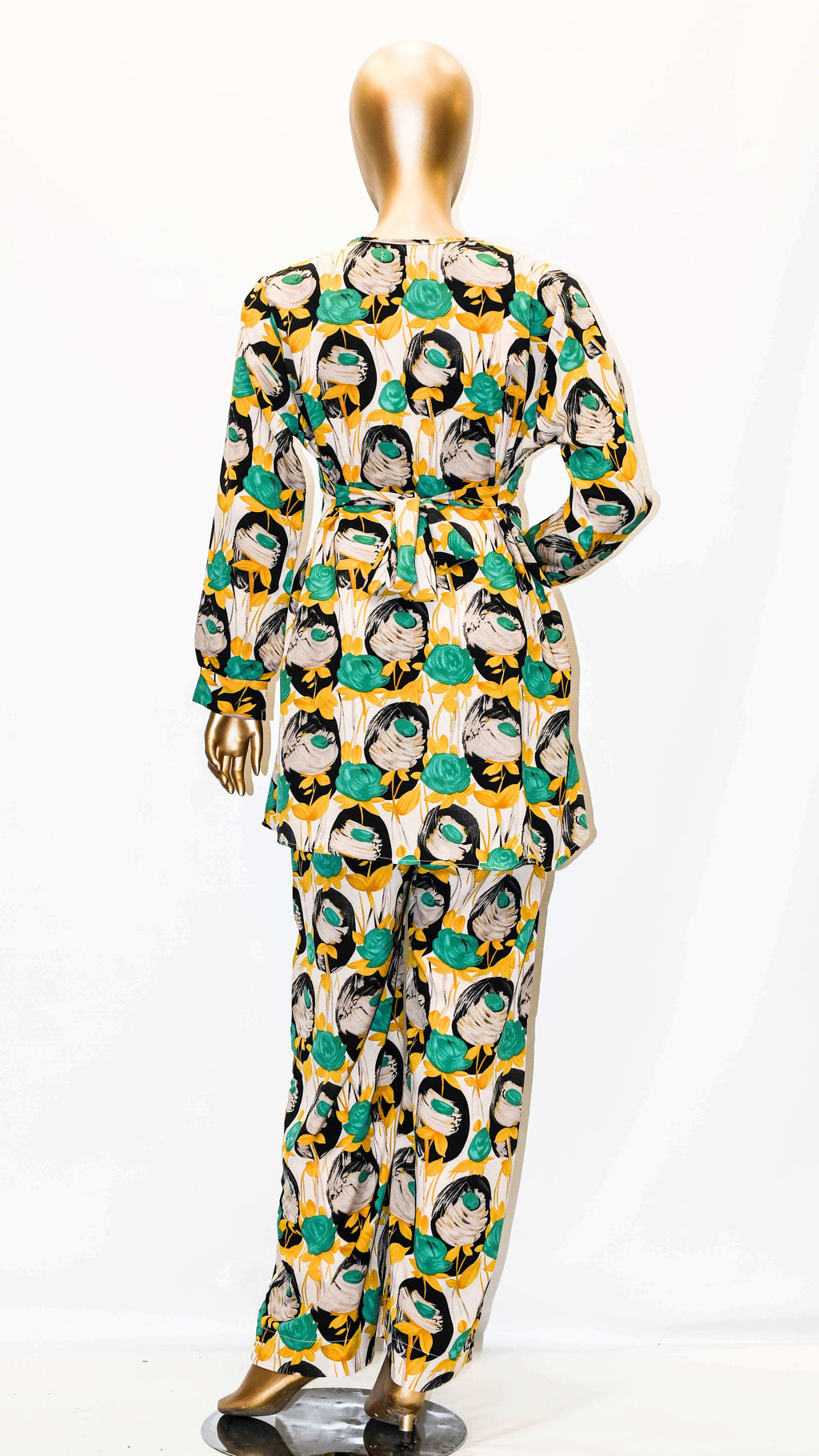 Co-Ords Set Mustard Green Floral