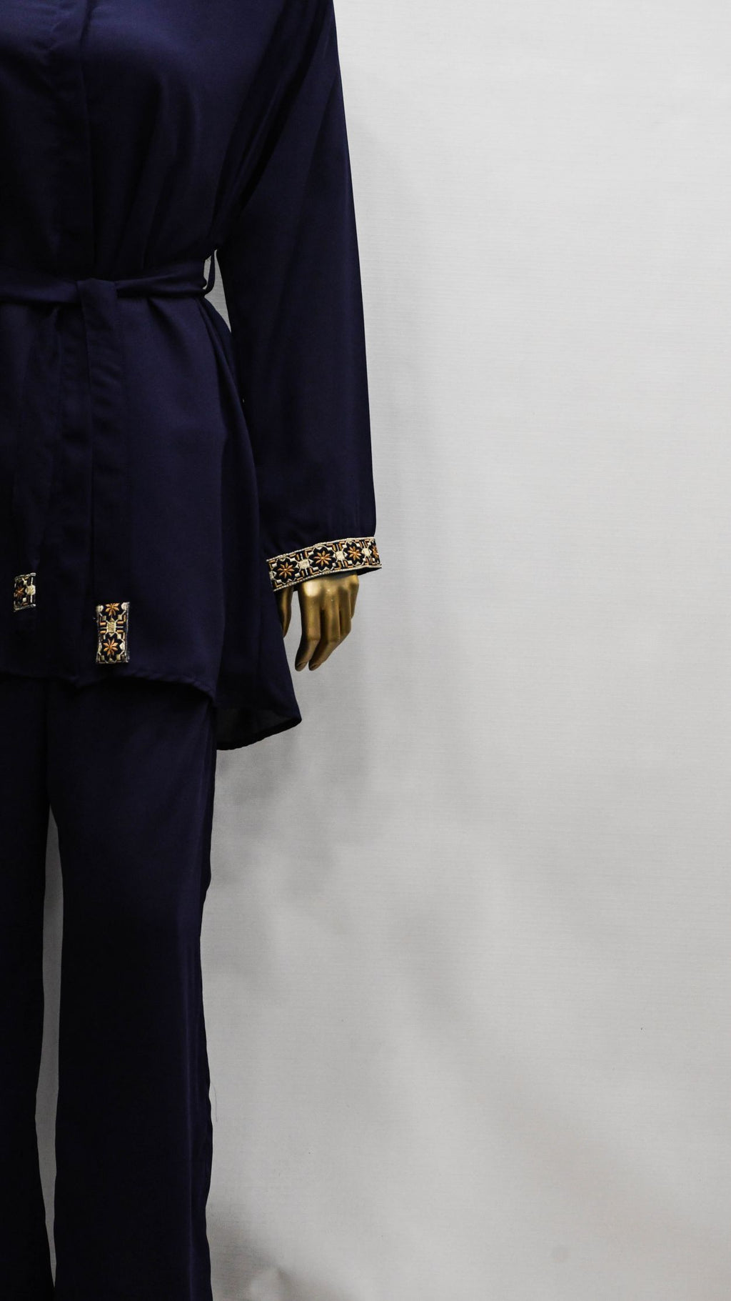 Co-Ord Set Embroidered Navy Blue