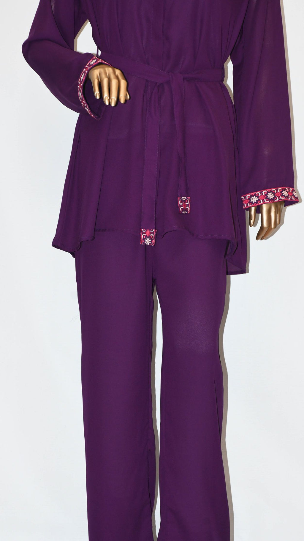 Co-Ord Set Embroidered Plum