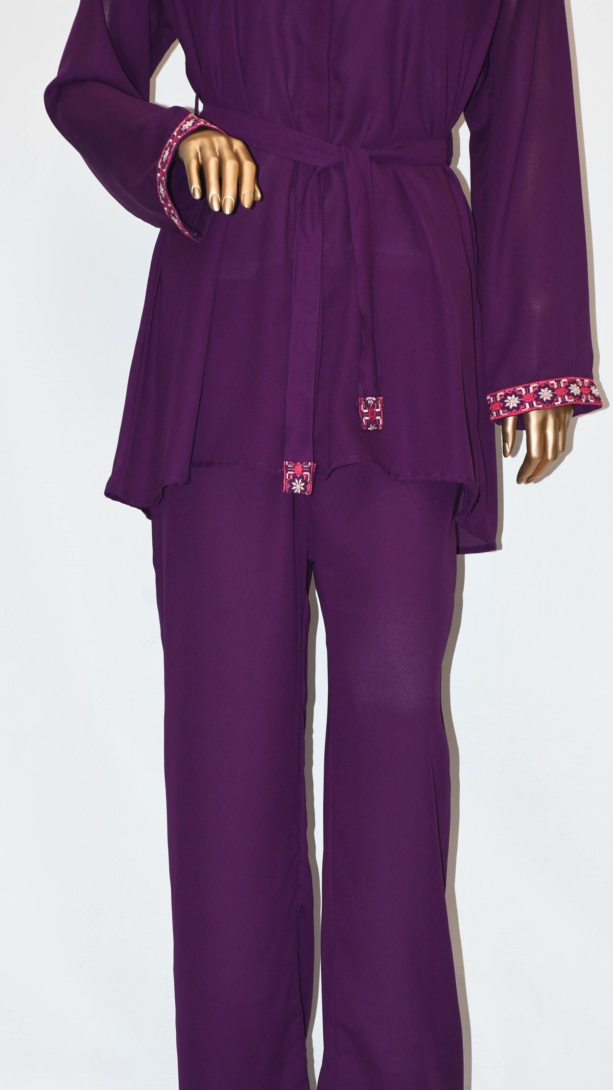 Co-Ord Set Embroidered Plum