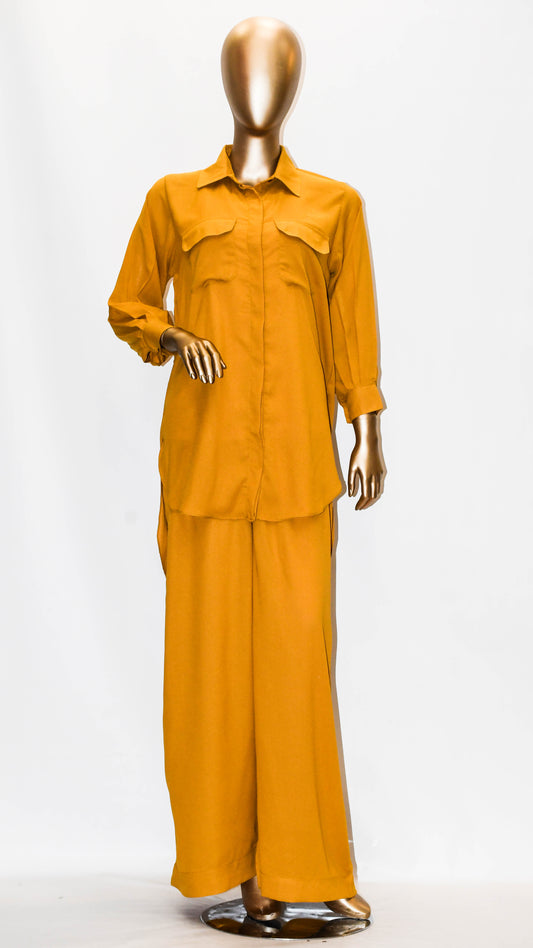Co-ord Set Double Pocket Mustard Yellow