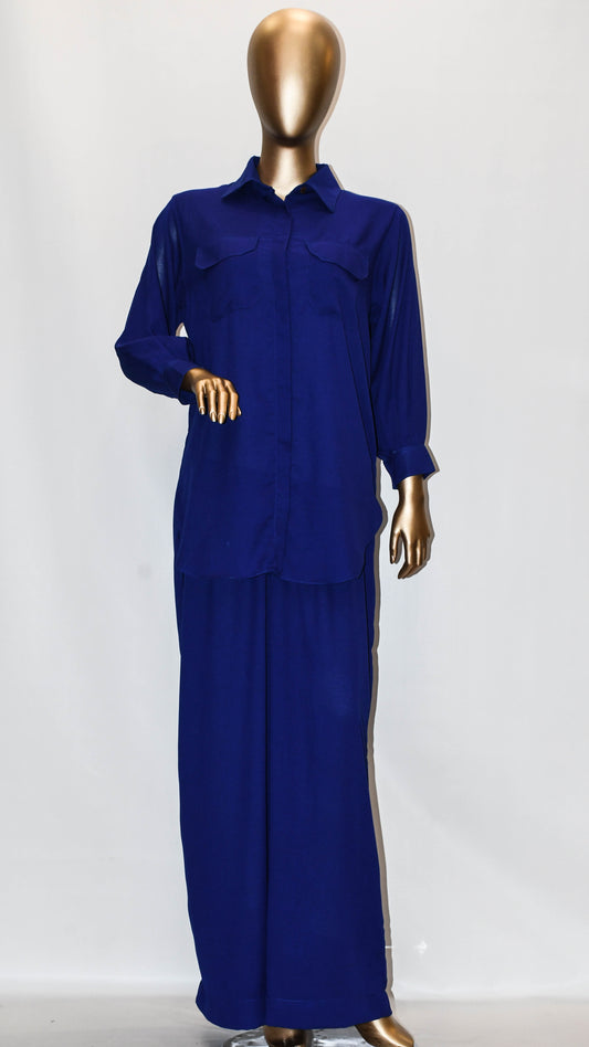 Co-ord Set Double Pocket Royal Blue