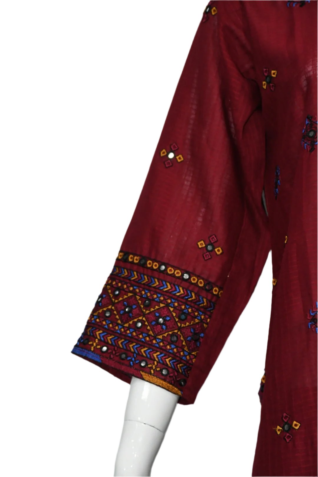 Mirror Styled Embroidered Maroon Shalwar Suit