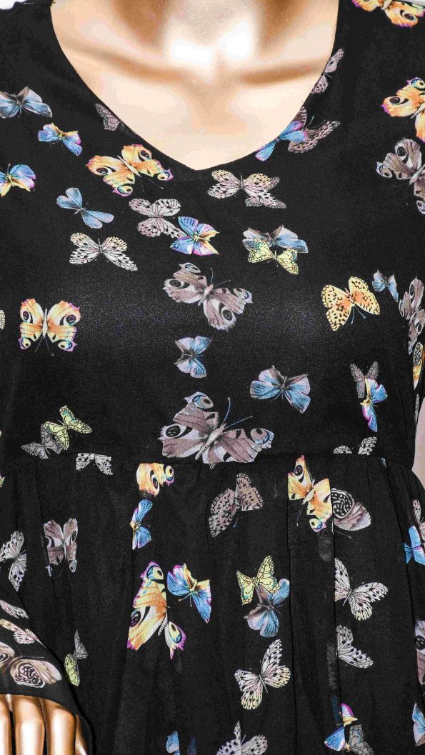 Co-Ord Set Bell Sleeves Floral Butterfly Print