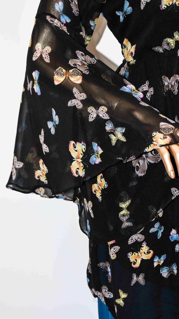 Co-Ord Set Bell Sleeves Floral Butterfly Print