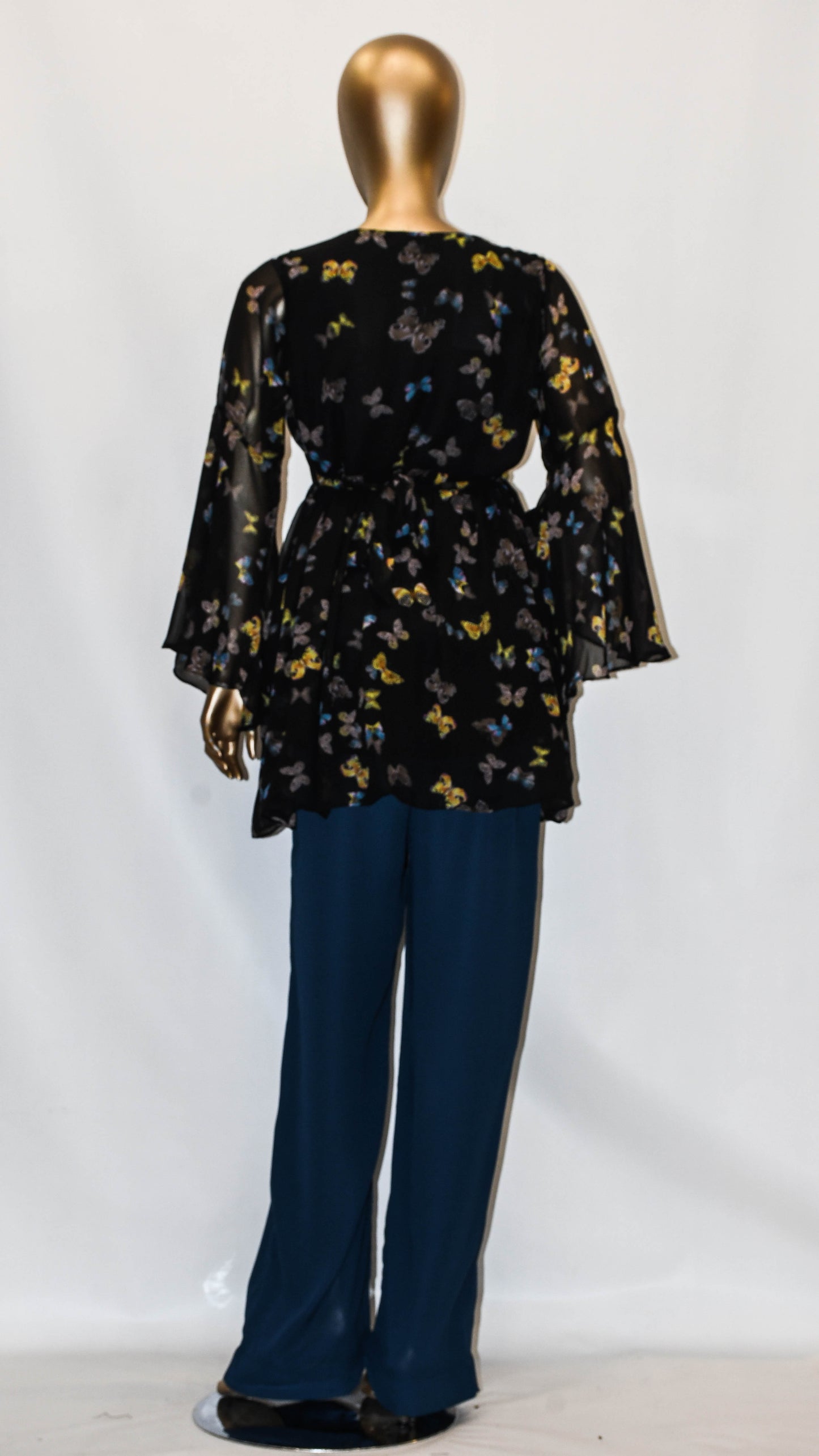 Co-Ord Set Bell Sleeves Floral Butterfly Print
