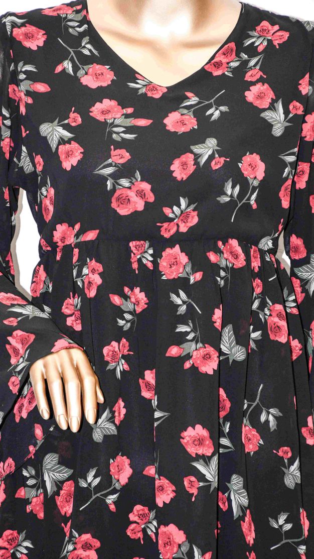 Co-Ord Set Bell Sleeves Floral Red