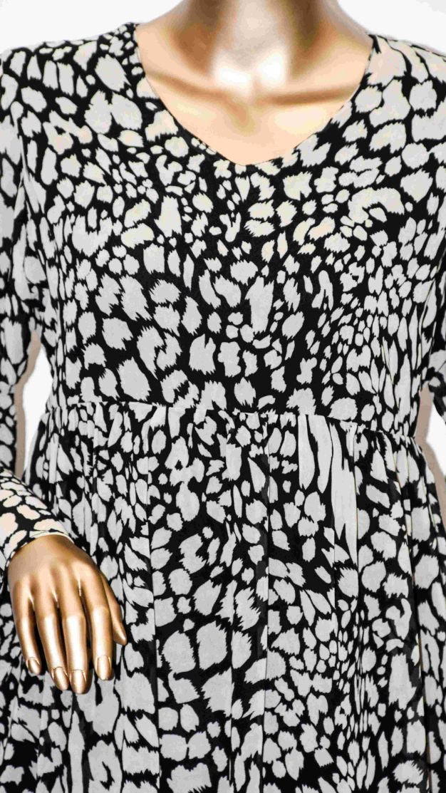 Co-Ord Set Bell Sleeves White Tiger Print