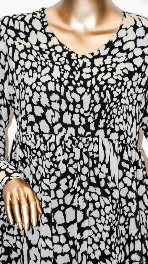 Co-Ord Set Bell Sleeves White Tiger Print