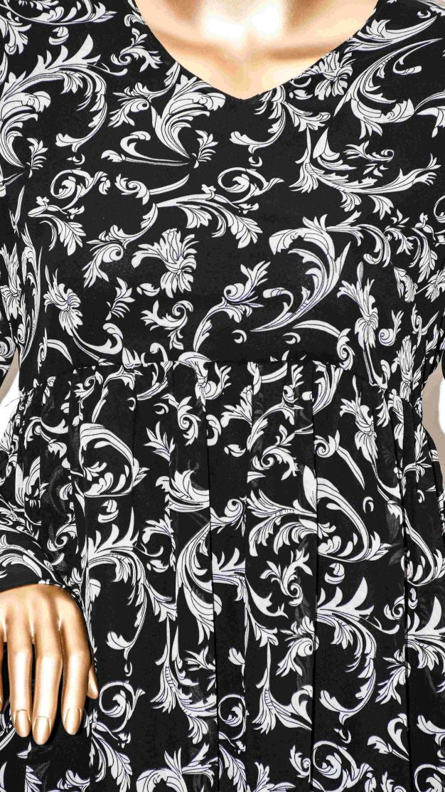 Co-Ord Set Bell Sleeves Floral Black