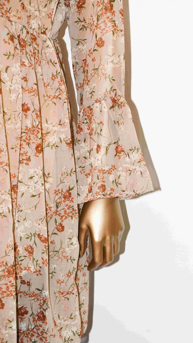 Co-Ord Set Lace-Up Top Beige