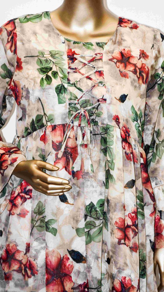 Co-Ord Set Lace-Up Top Rusty Floral