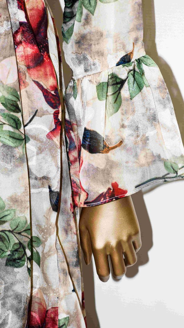 Co-Ord Set Lace-Up Top Rusty Floral