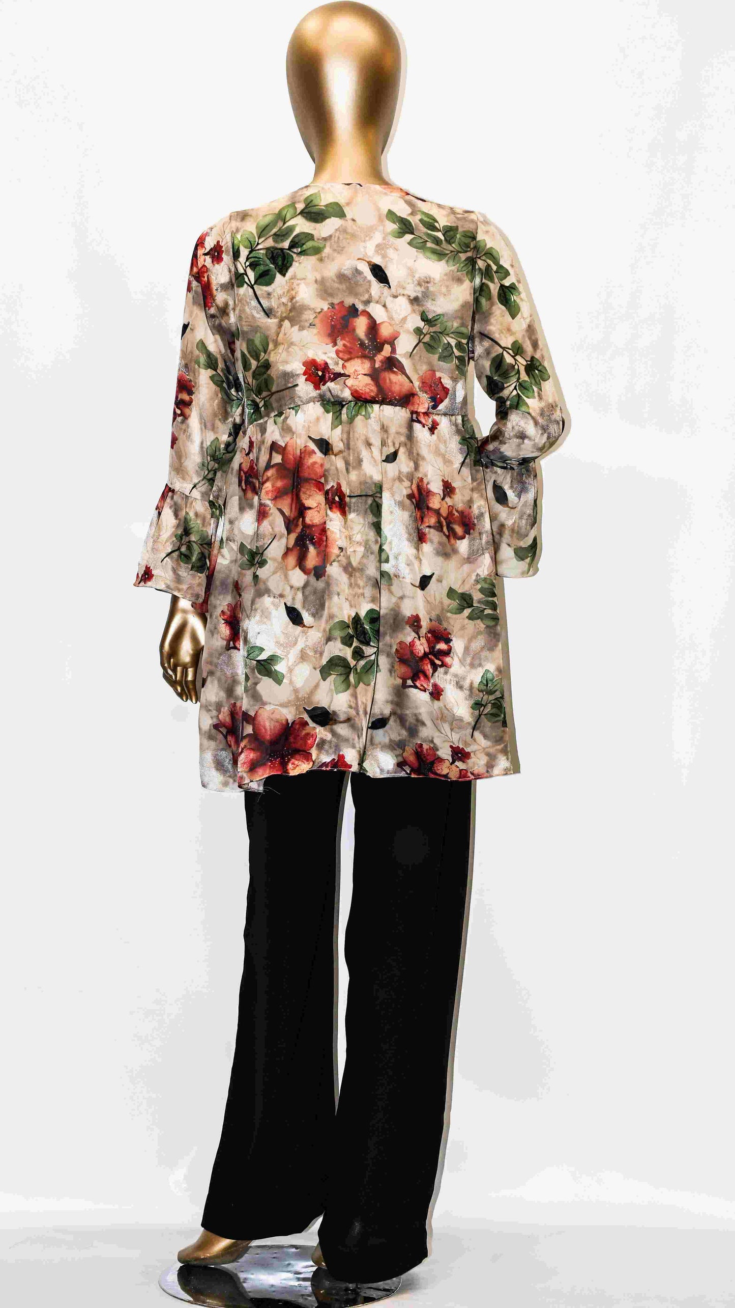 Co-Ord Set Lace-Up Top Rusty Floral