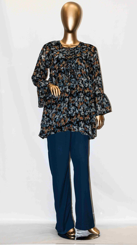 Co-Ord Set Lace-Up Top Butterfly
