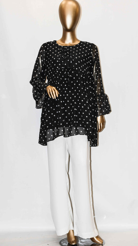 Co-Ord Set Lace-Up Top Polka Dots