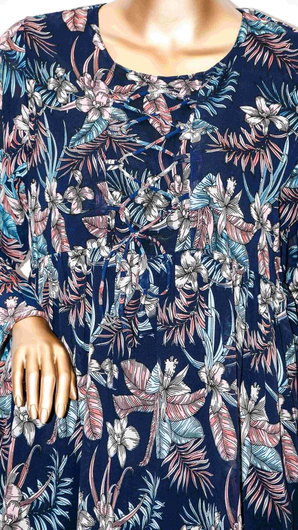 Co-Ord Set Lace-Up Top Blue Vintage