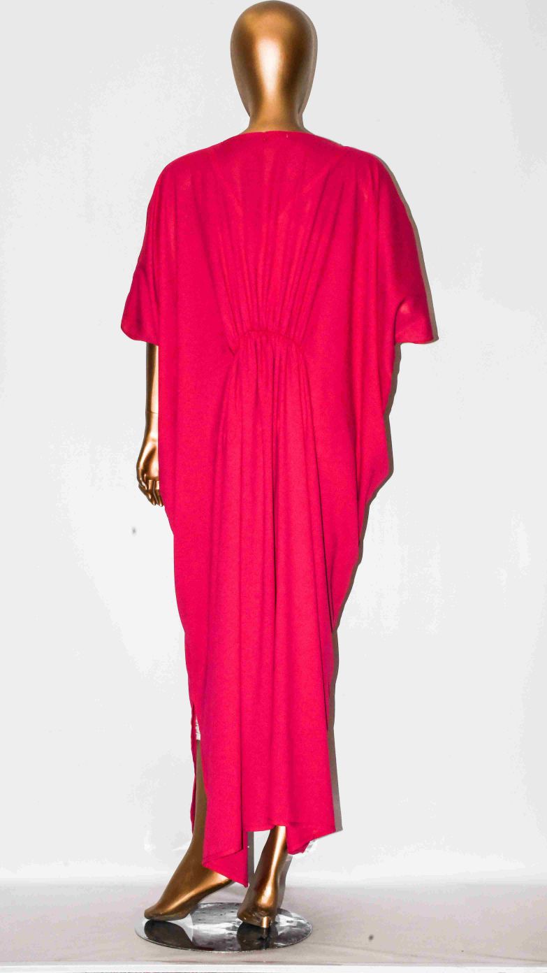 Maxi Kaftan Plain Shocking Pink