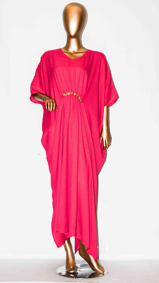 Maxi Kaftan Plain Shocking Pink
