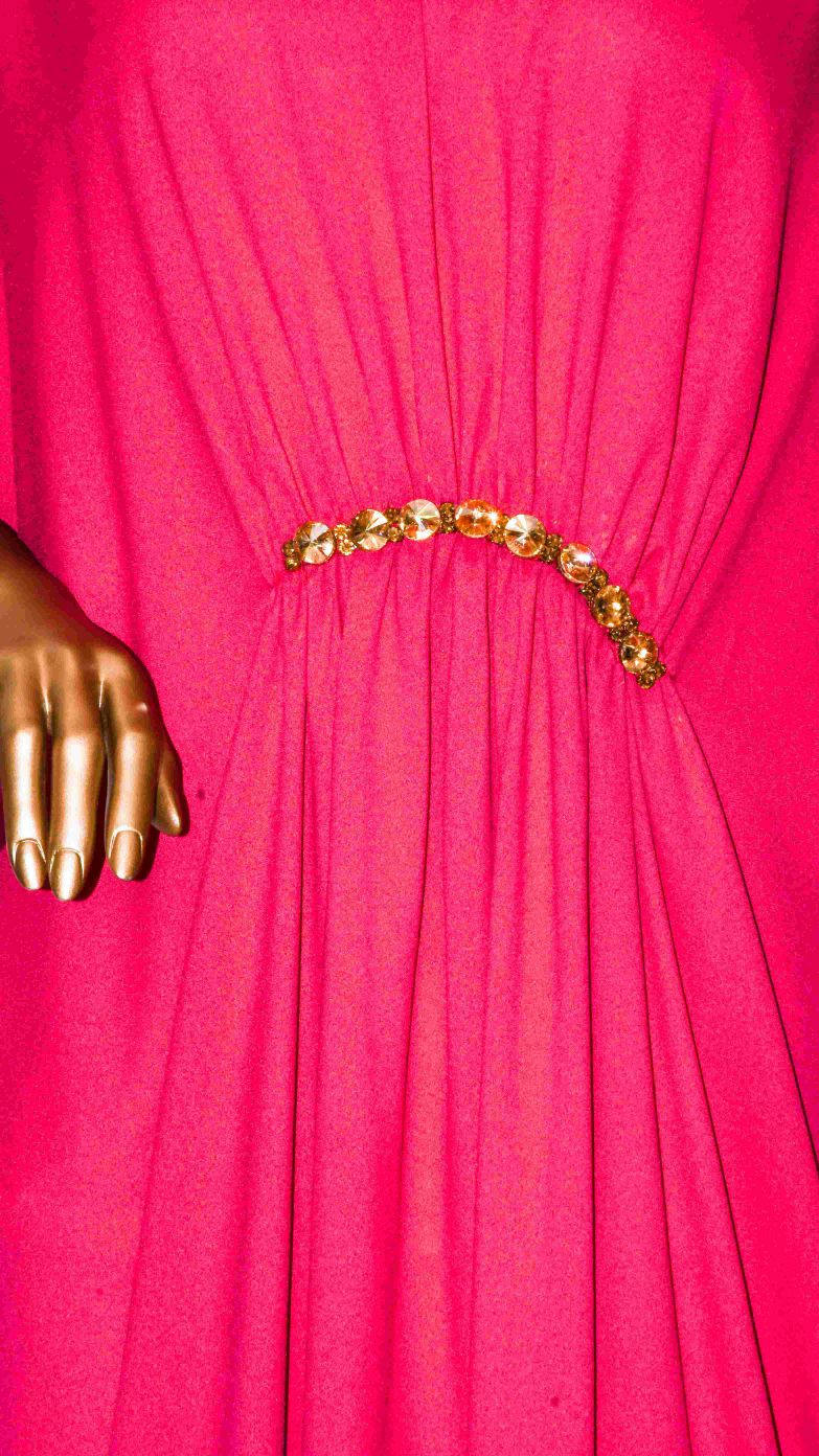 Maxi Kaftan Plain Shocking Pink