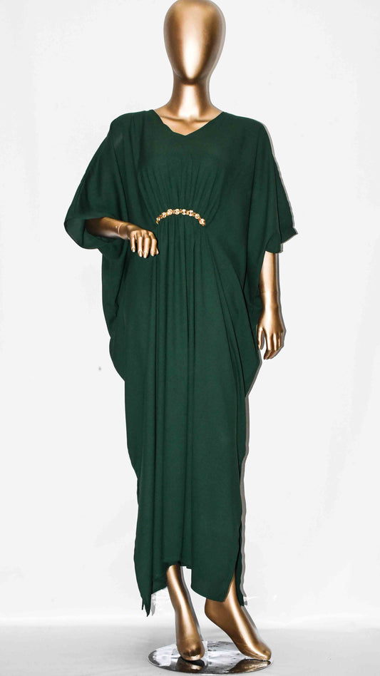 Maxi Kaftan Plain Bottle Green