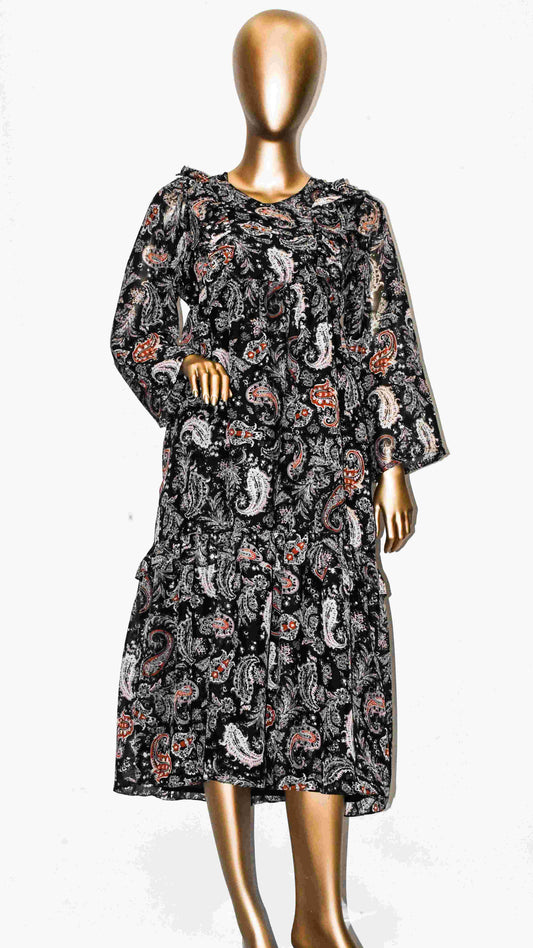 Maxi Frill-Paisley Print