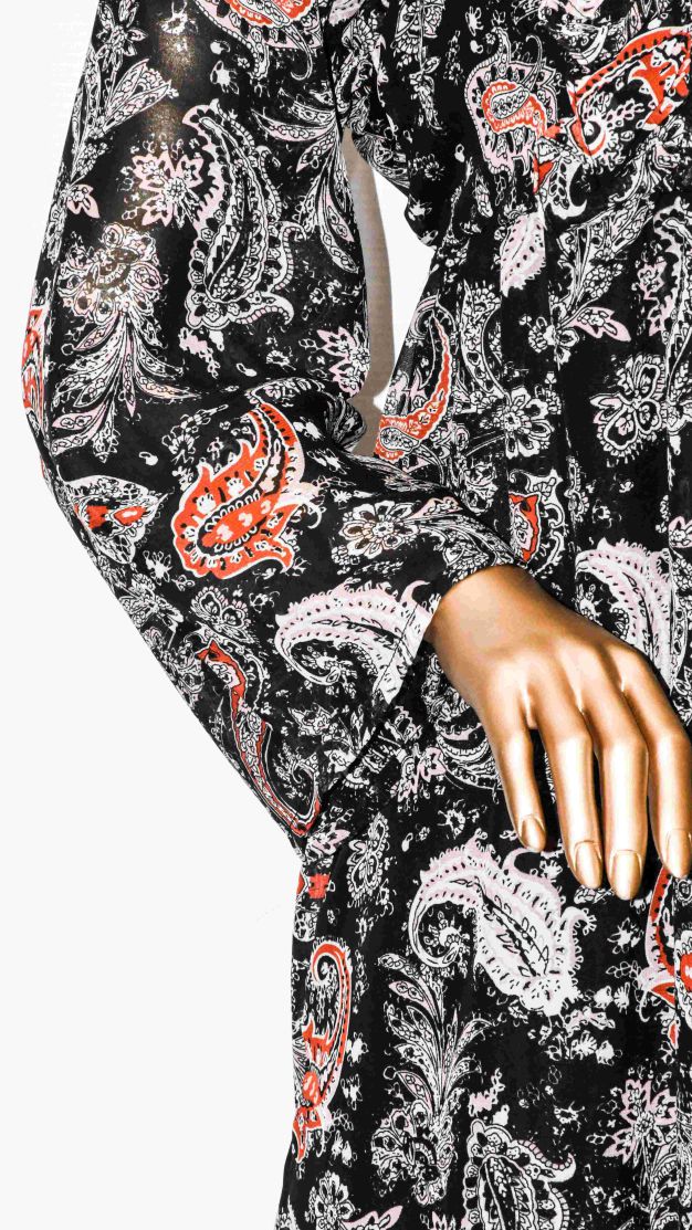 Maxi Frill-Paisley Print