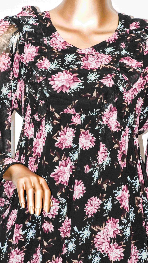 Maxi Frill-Vintage Black Floral