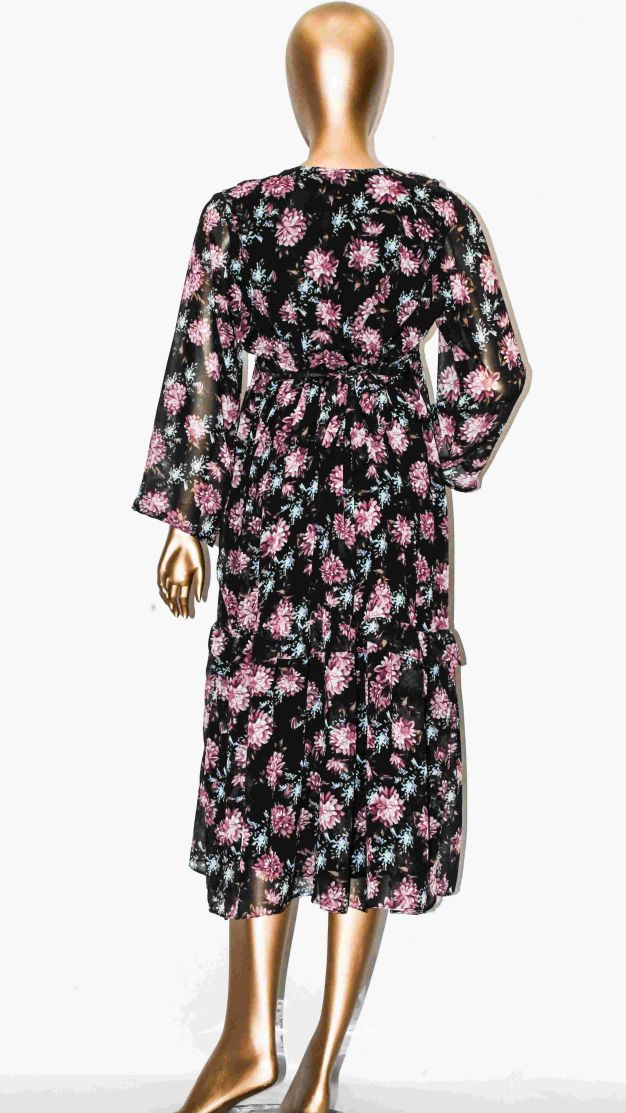 Maxi Frill-Vintage Black Floral