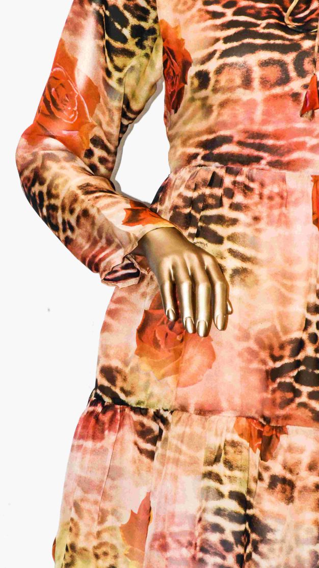 Top Two Tier-Coral Tie and Dye