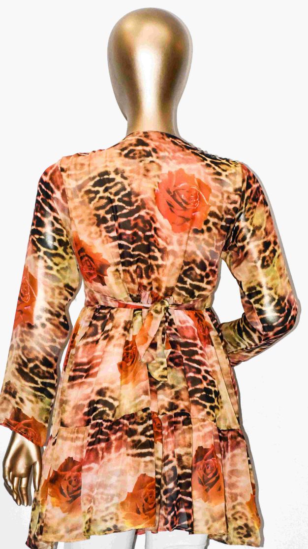 Top Two Tier-Coral Tie and Dye