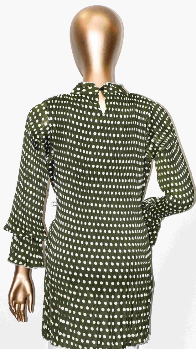 Top Crushed Chiffon-Bottle Green