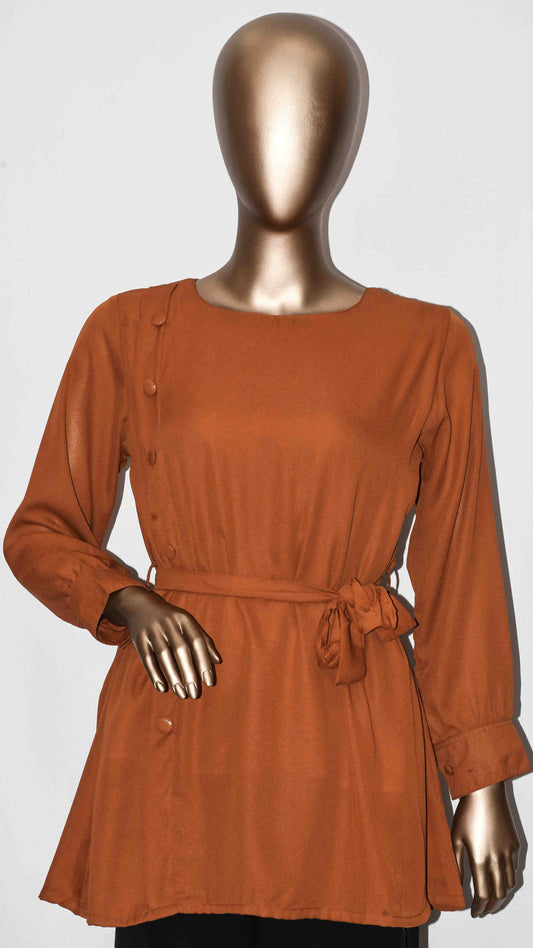 Top Side Button-Burnt Orange