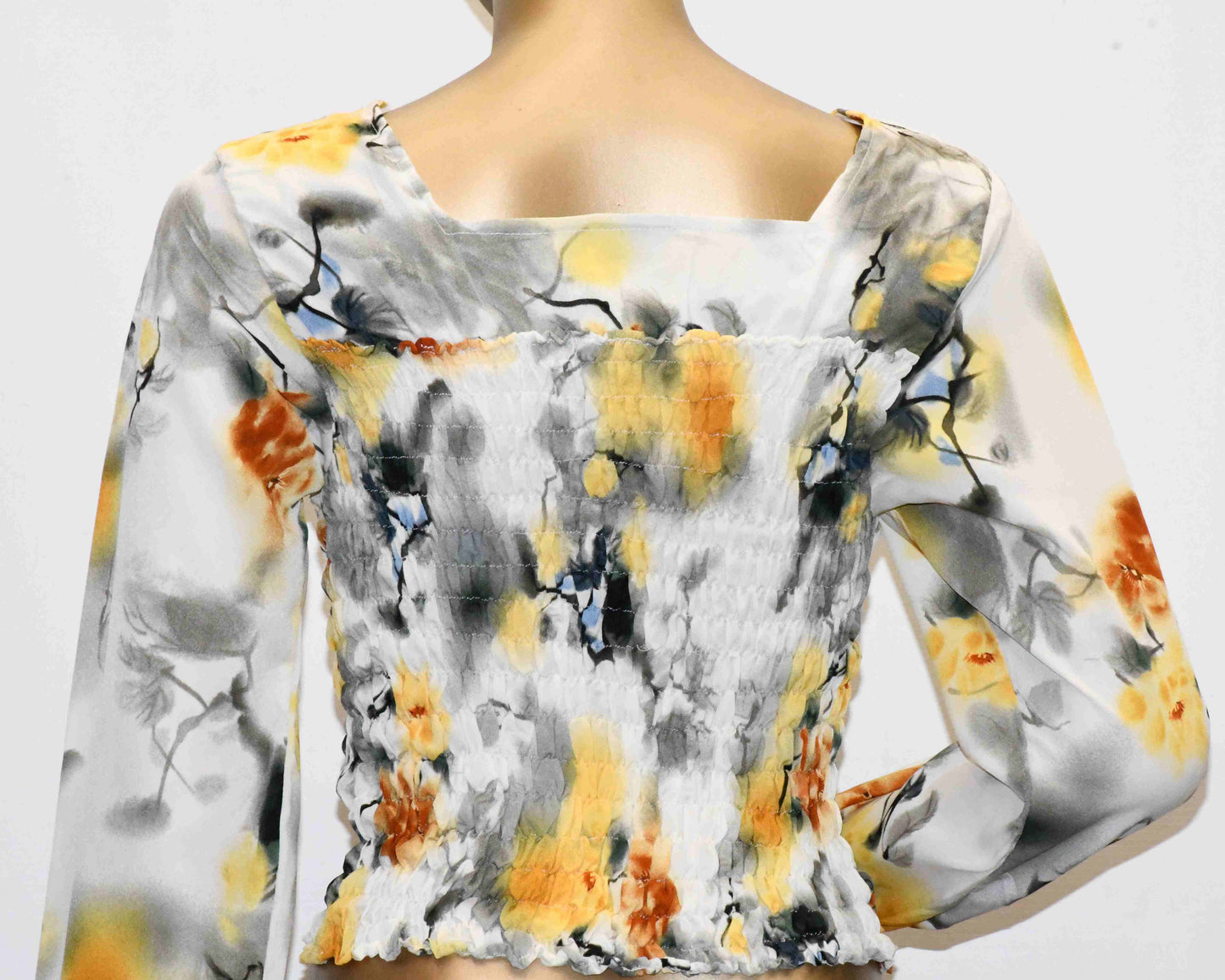 Crop Top Smoke-Off White Print