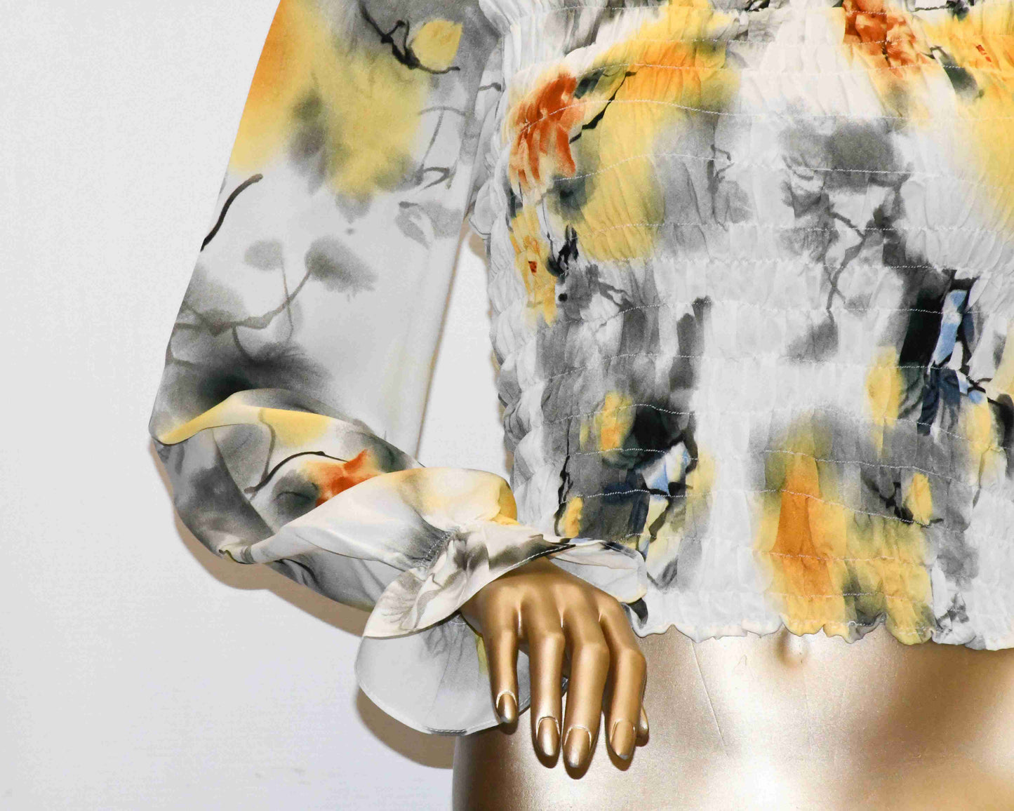 Crop Top Smoke-Off White Print