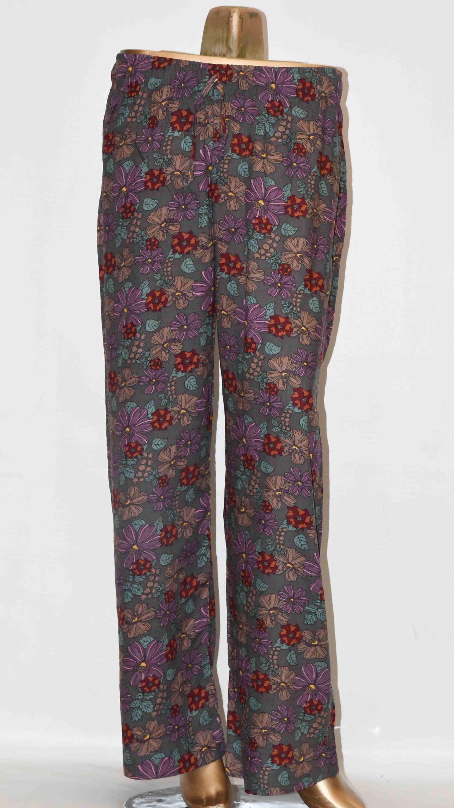 Tie Knot Lawn Co-Ord Set Charcoal Grey Floral