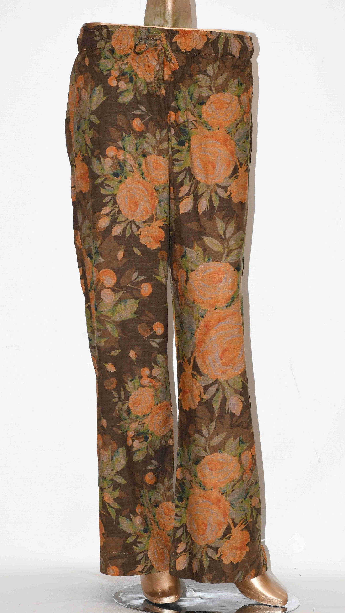 Tie Knot Lawn Co-Ord Set Vintage Brown Floral