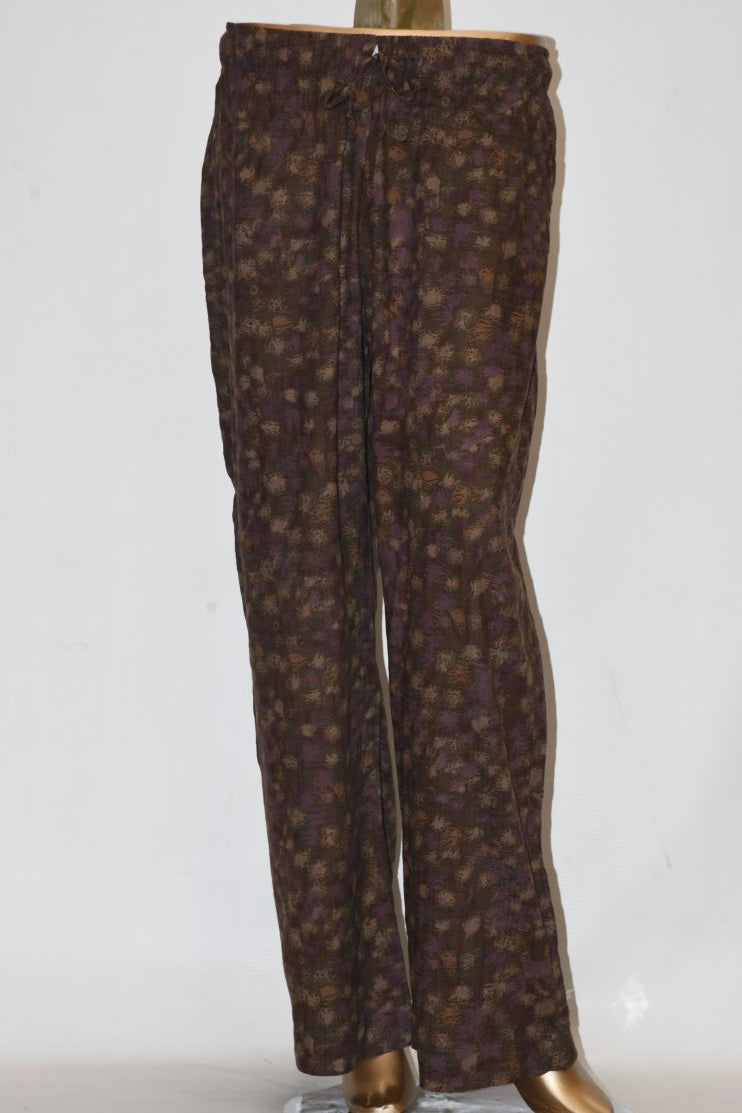 Tie Knot Lawn Co-Ord Set Brown Abstract