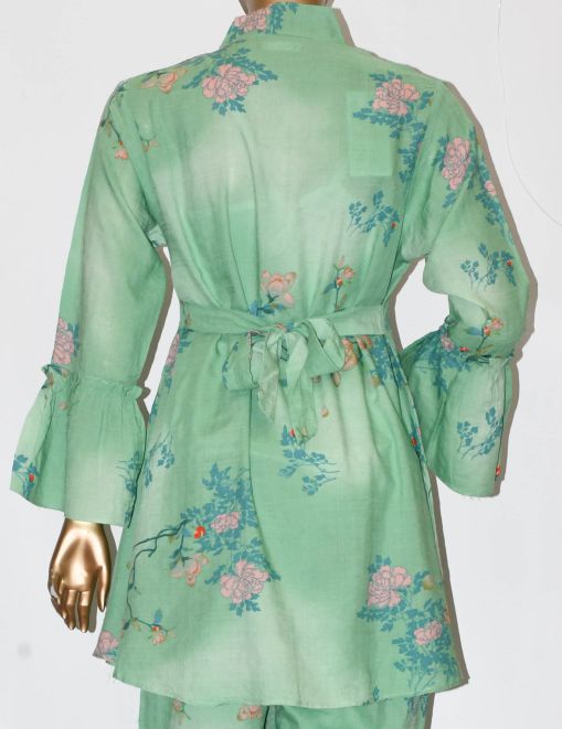 Tie Knot Lawn Co-Ord Set Fade Green
