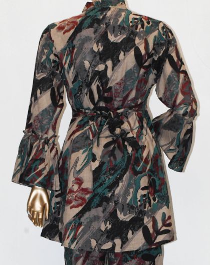 Tie Knot Lawn Co-Ord Set Abstract Printed