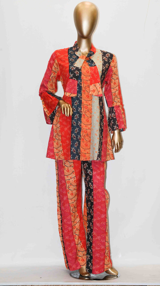 Tie Knot Lawn Co-Ord Set Multicoloured