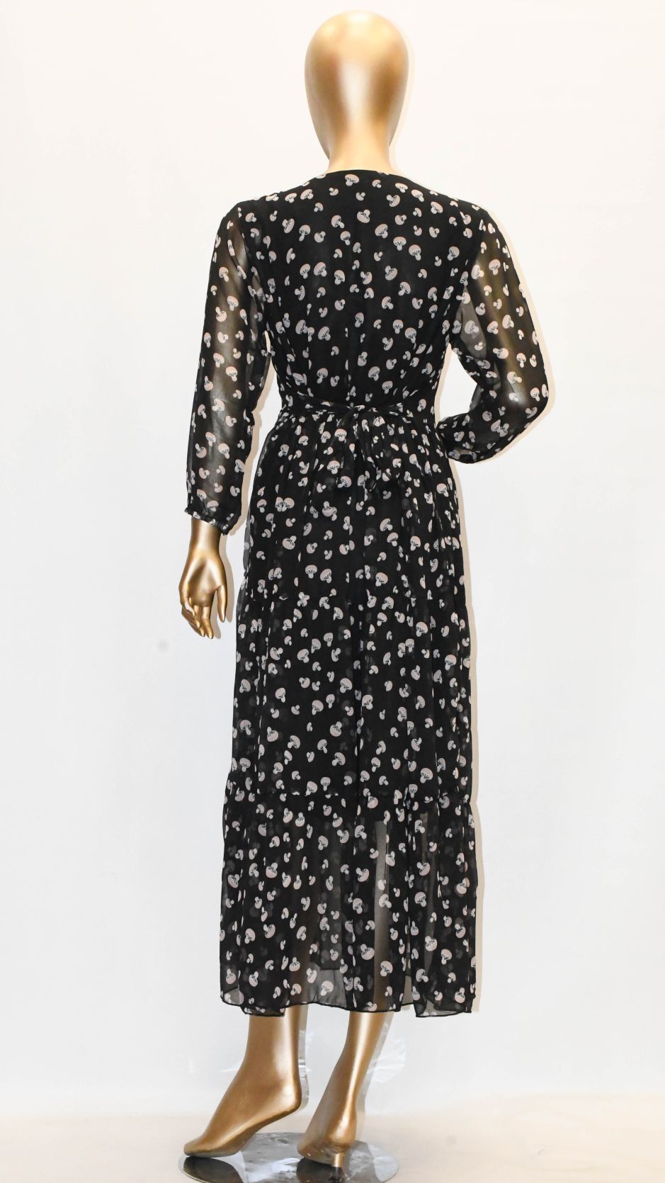 Maxi Regular Midi Dress-Mushroom Black