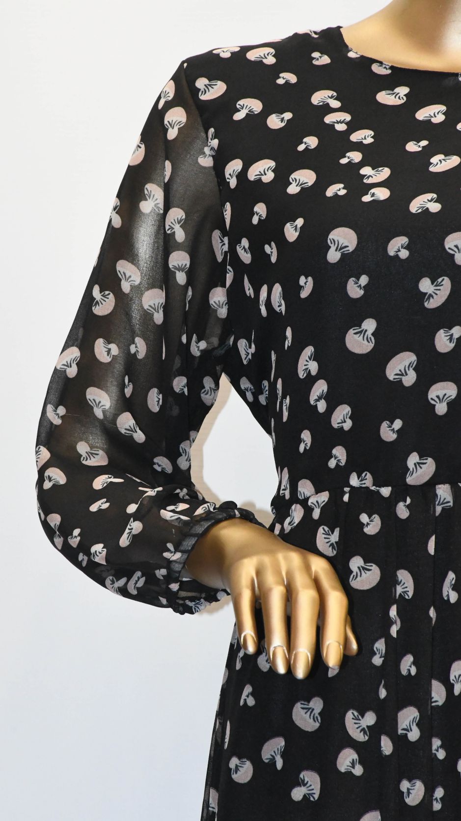 Maxi Regular Midi Dress-Mushroom Black