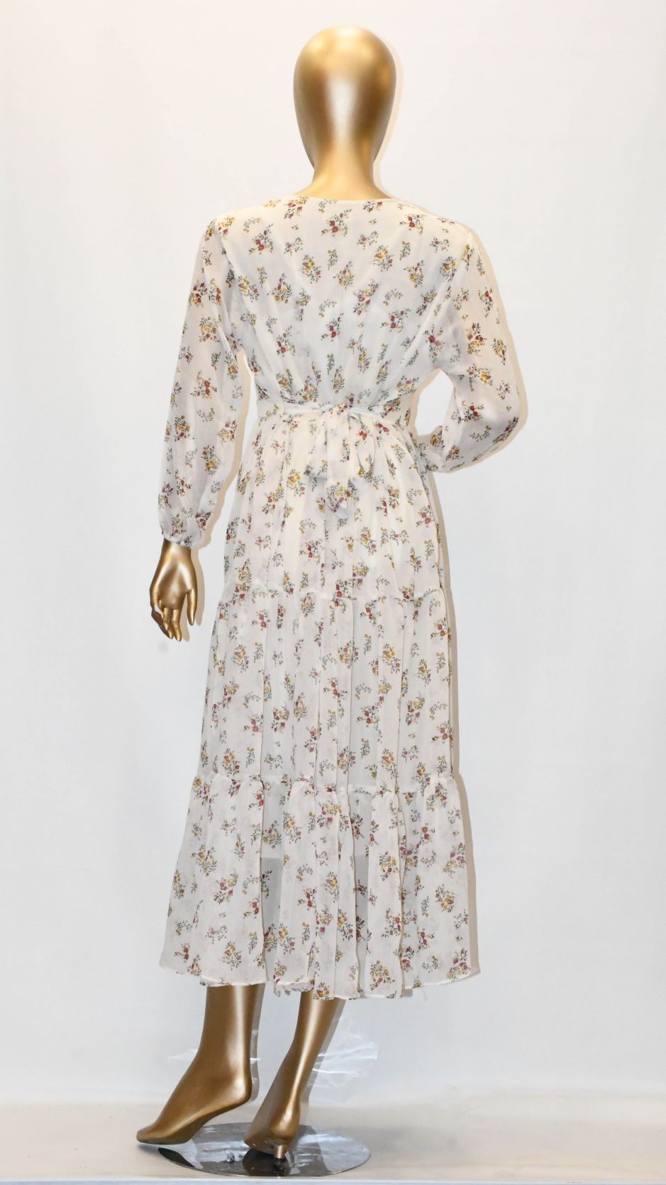 Maxi Regular Midi Dress-Off White Floral